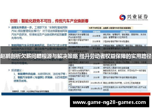 赵鹏剖析欠薪问题根源与解决策略 提升劳动者权益保障的实用路径